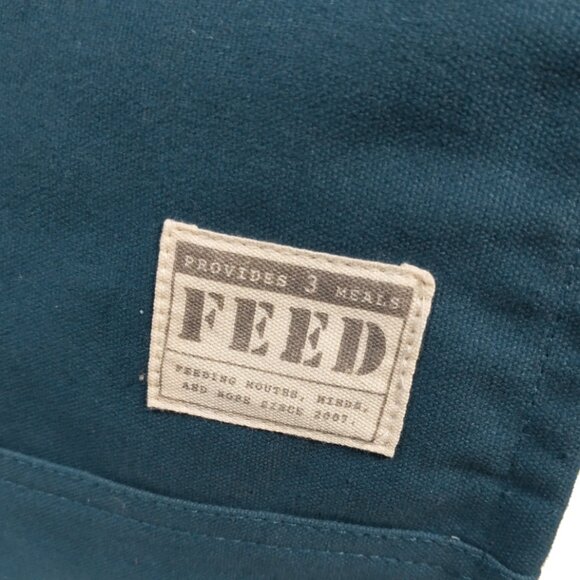 FEED PROJECTS Canvas Market Tote Teal *LOVELY* - Picture 4 of 11